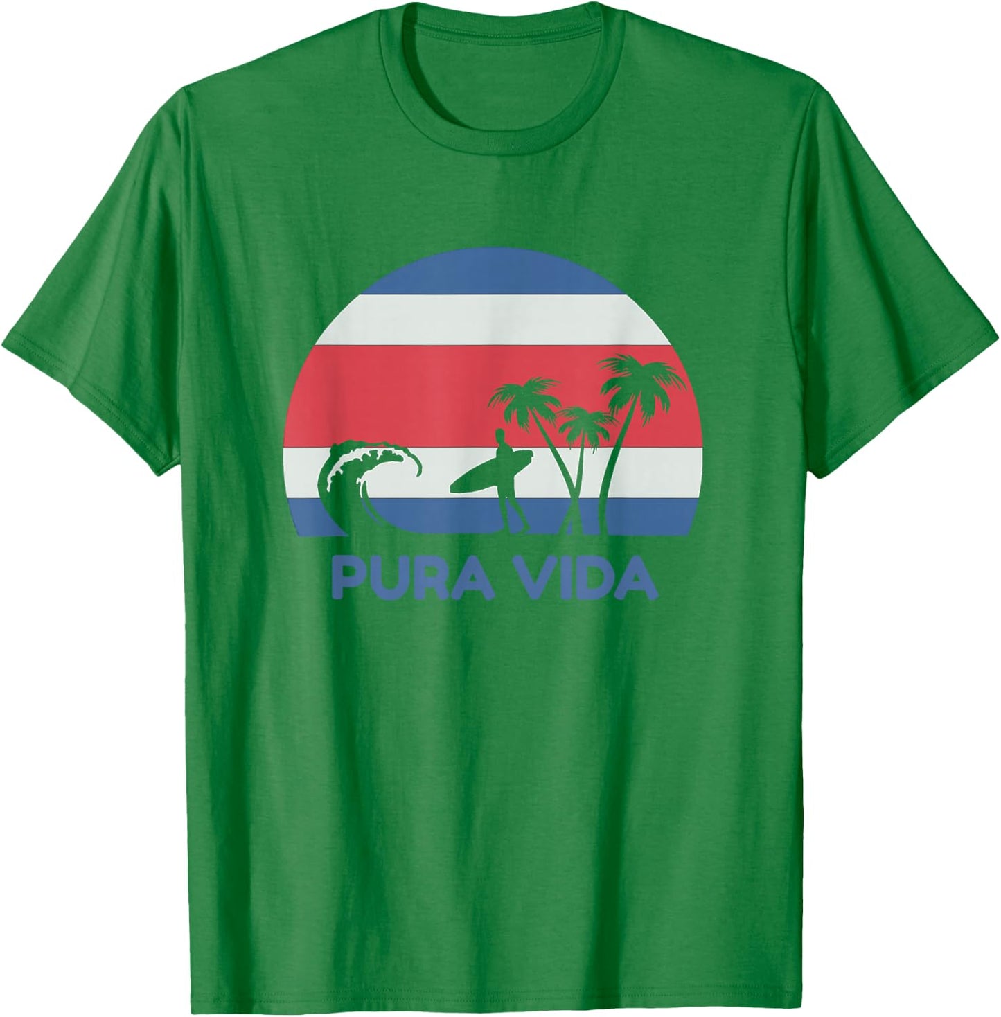 Pura Vida Costa Rica Surf Beach T-Shirt - T-Shirt | Irish Green