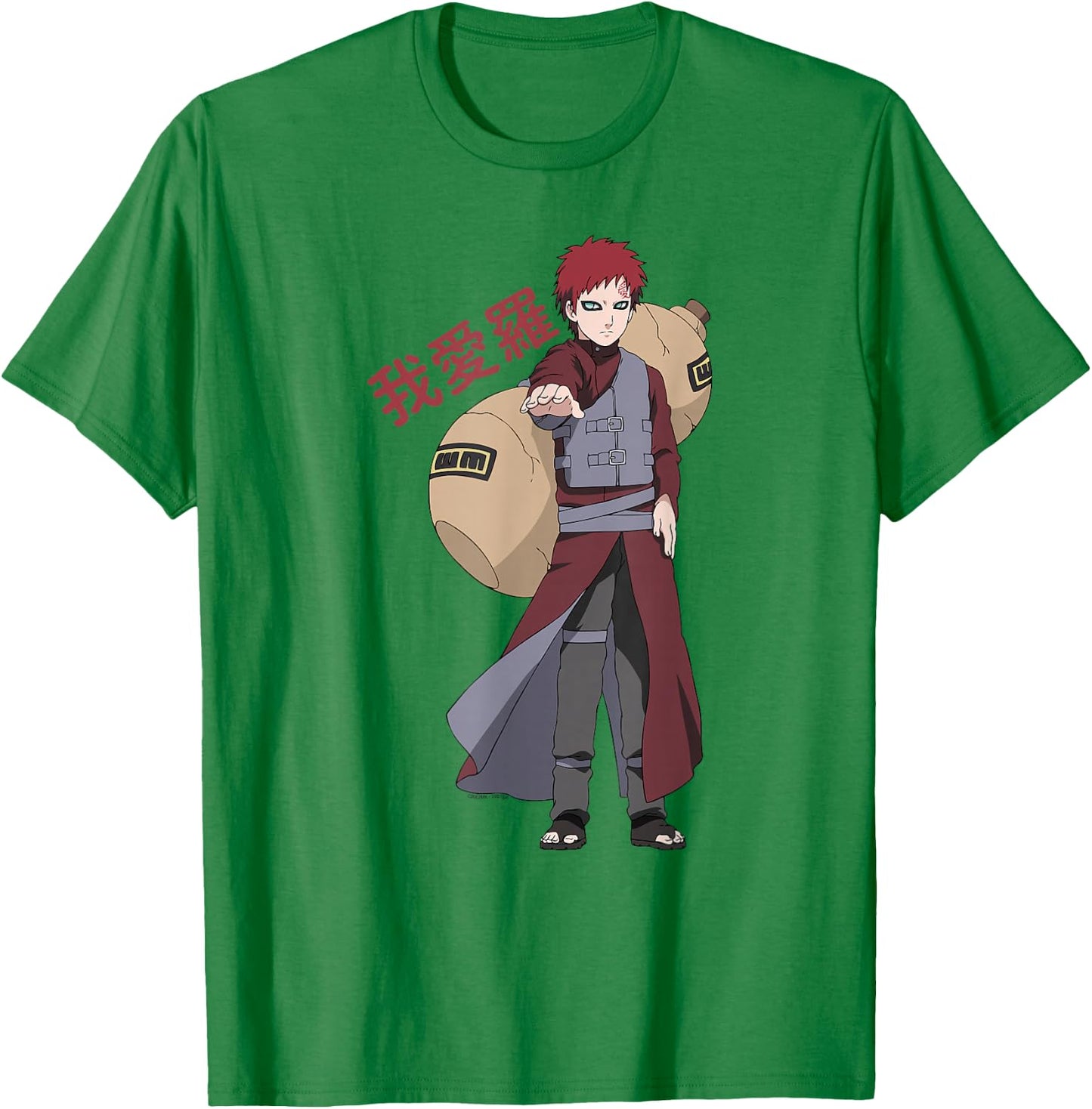 Naruto Shippuden Gaara Shinobi of Sunagakure Anime T-Shirt - T-Shirt | Irish Green