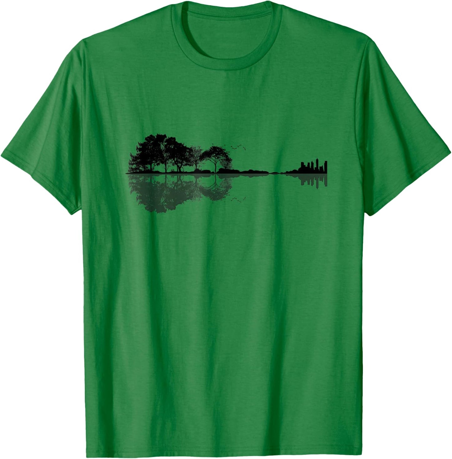 Acoustic Guitar Nature Forest Music Bass Guitarist Men Women T-Shirt - T-Shirt | Irish Green