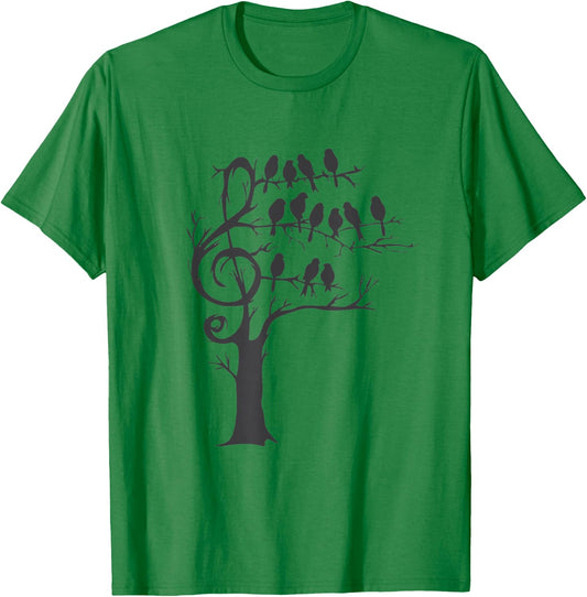 Singing Birds in a Tree, Music T-Shirt - T-Shirt | Irish Green
