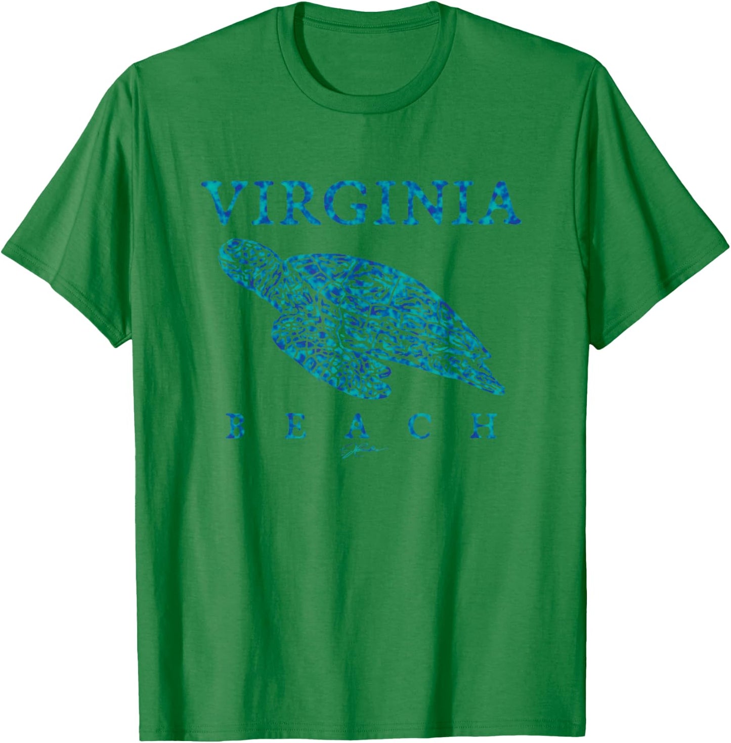 JCombs: Virginia Beach, VA, Gliding Sea Turtle T-Shirt - T-Shirt | Irish Green