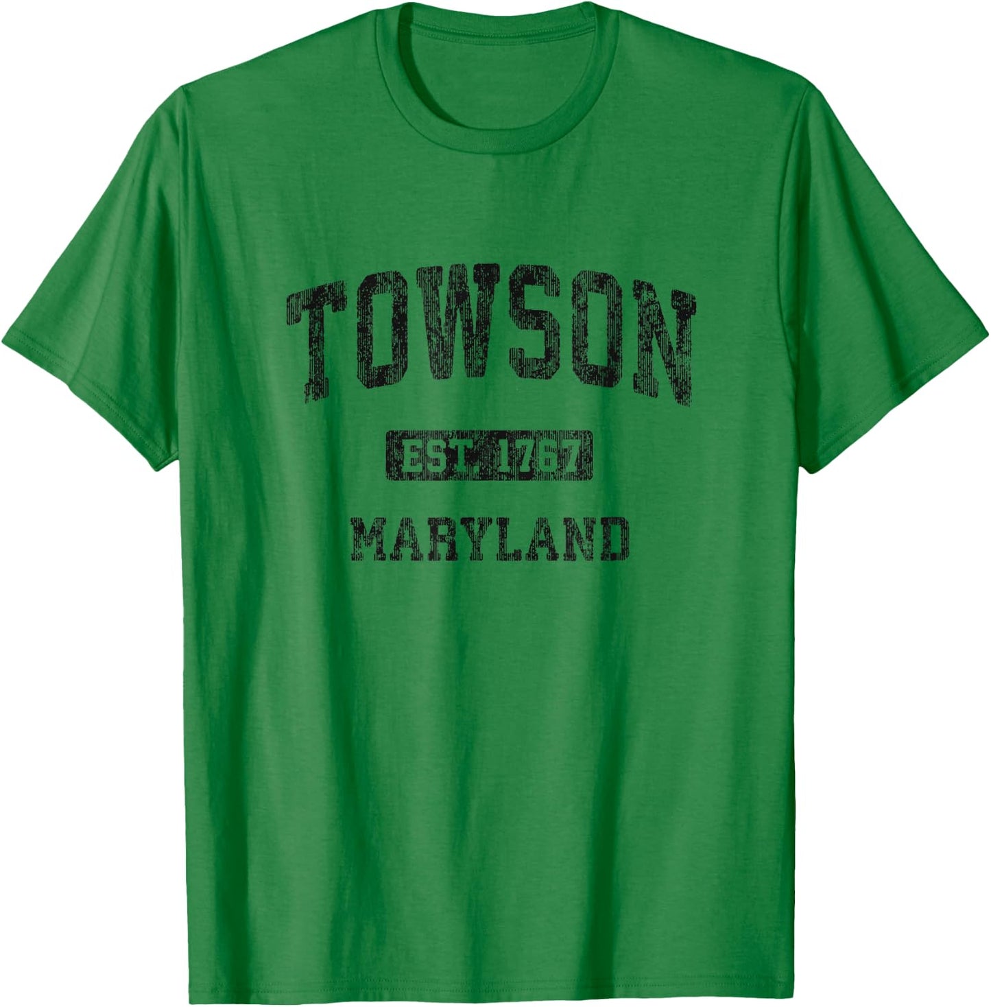 Towson Maryland MD Vintage Athletic Sports Design T-Shirt - T-Shirt | Irish Green