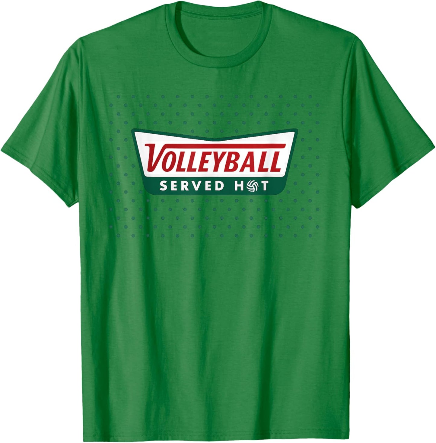Volleyball Served Hot for Teen Girls Funny Retro Logo T-Shirt - T-Shirt | Irish Green