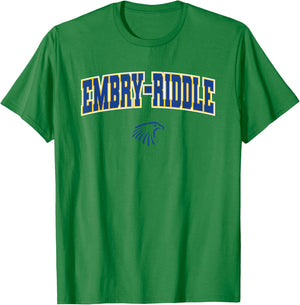 Embry-Riddle ERAU Eagles Arch Logo T-Shirt - T-Shirt | Irish Green
