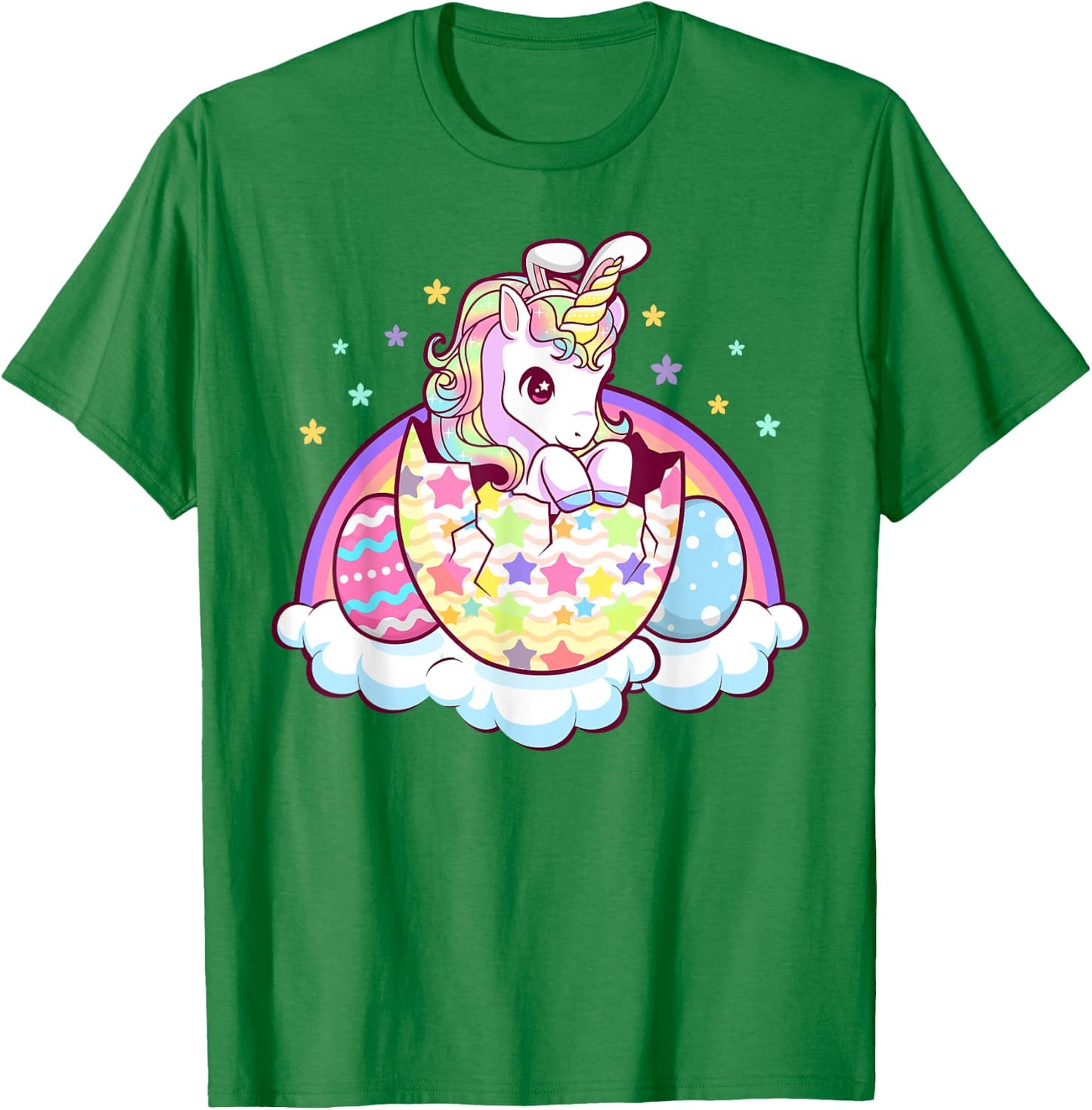 Happy Easter Unicorn Bunny Girls Kids Easter Eggs T-Shirt - T-Shirt | Irish Green