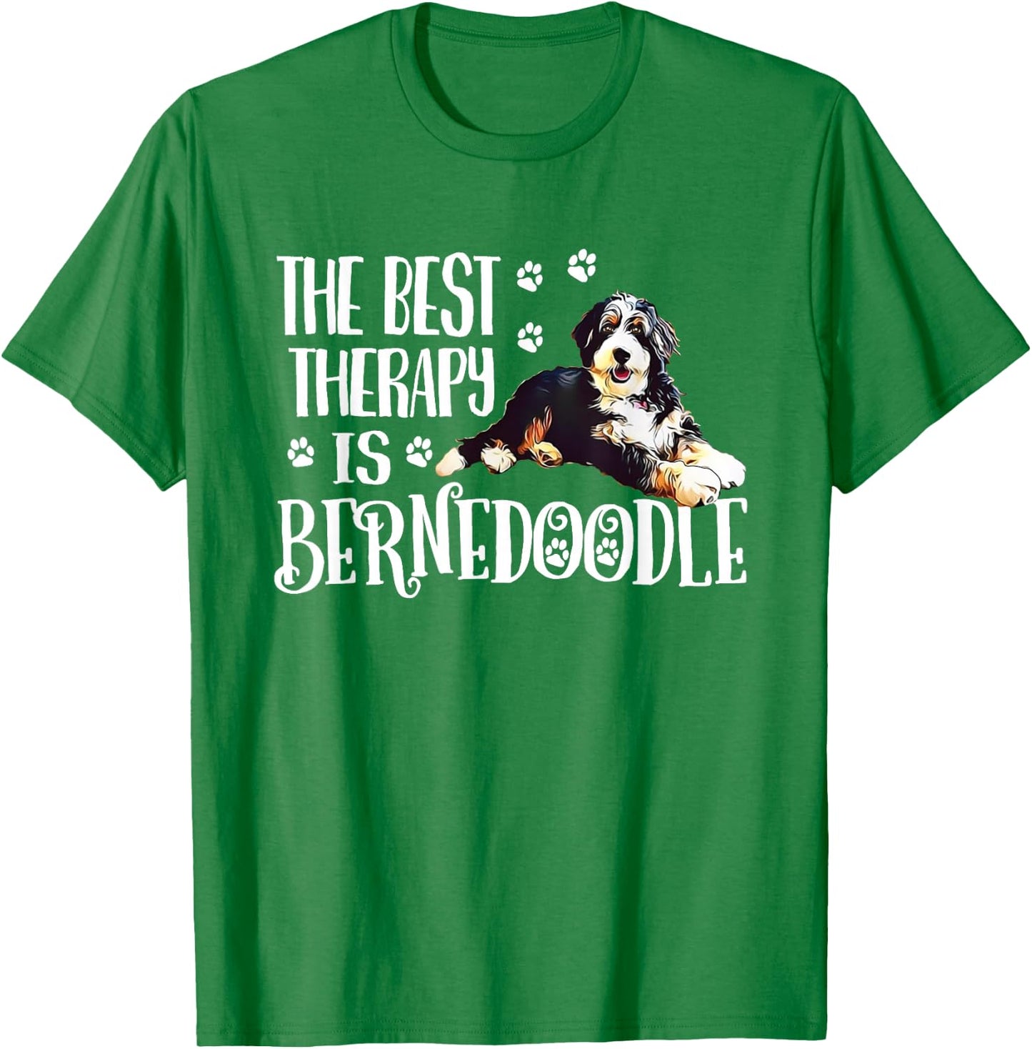 Cute Best Therapy Bernedoodle Dog Lover T-Shirt - T-Shirt | Irish Green