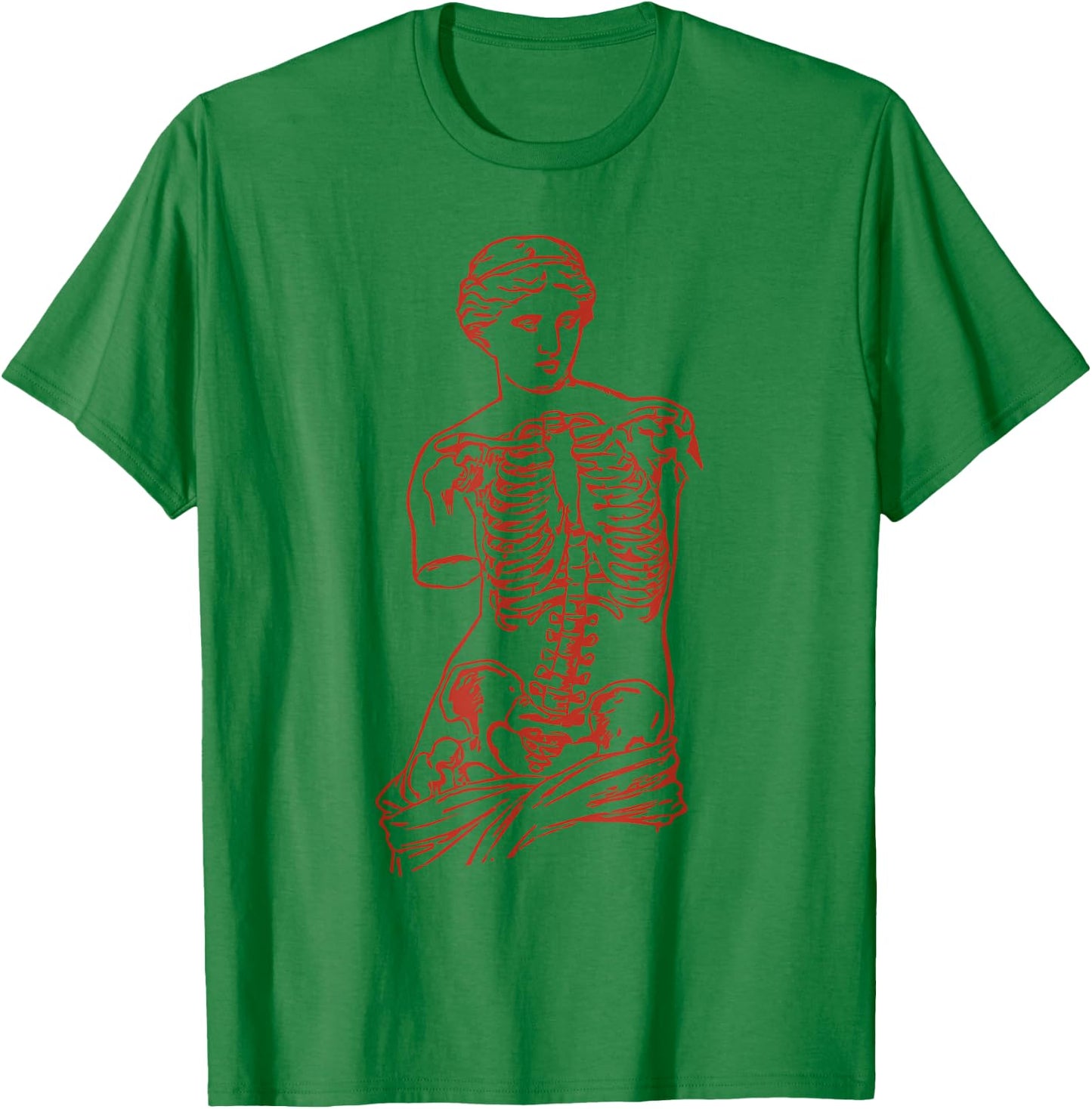Venus Skeleton Vaporwave Aesthetic Soft Grunge T-Shirt - T-Shirt | Irish Green