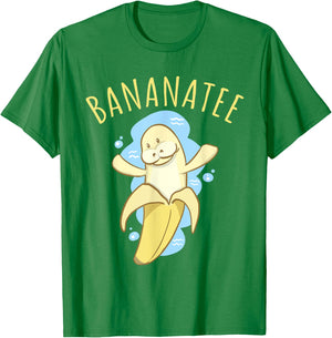 Bananatee Manatee Banana Dugong Pun Funny Fruit T Shirt T-Shirt - T-Shirt | Irish Green