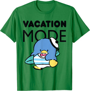 Tuxedosam Vacation Mode Surfer Surfing Penguin T-Shirt - T-Shirt | Irish Green