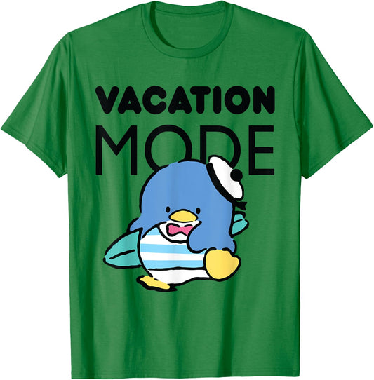Tuxedosam Vacation Mode Surfer Surfing Penguin T-Shirt - T-Shirt | Irish Green