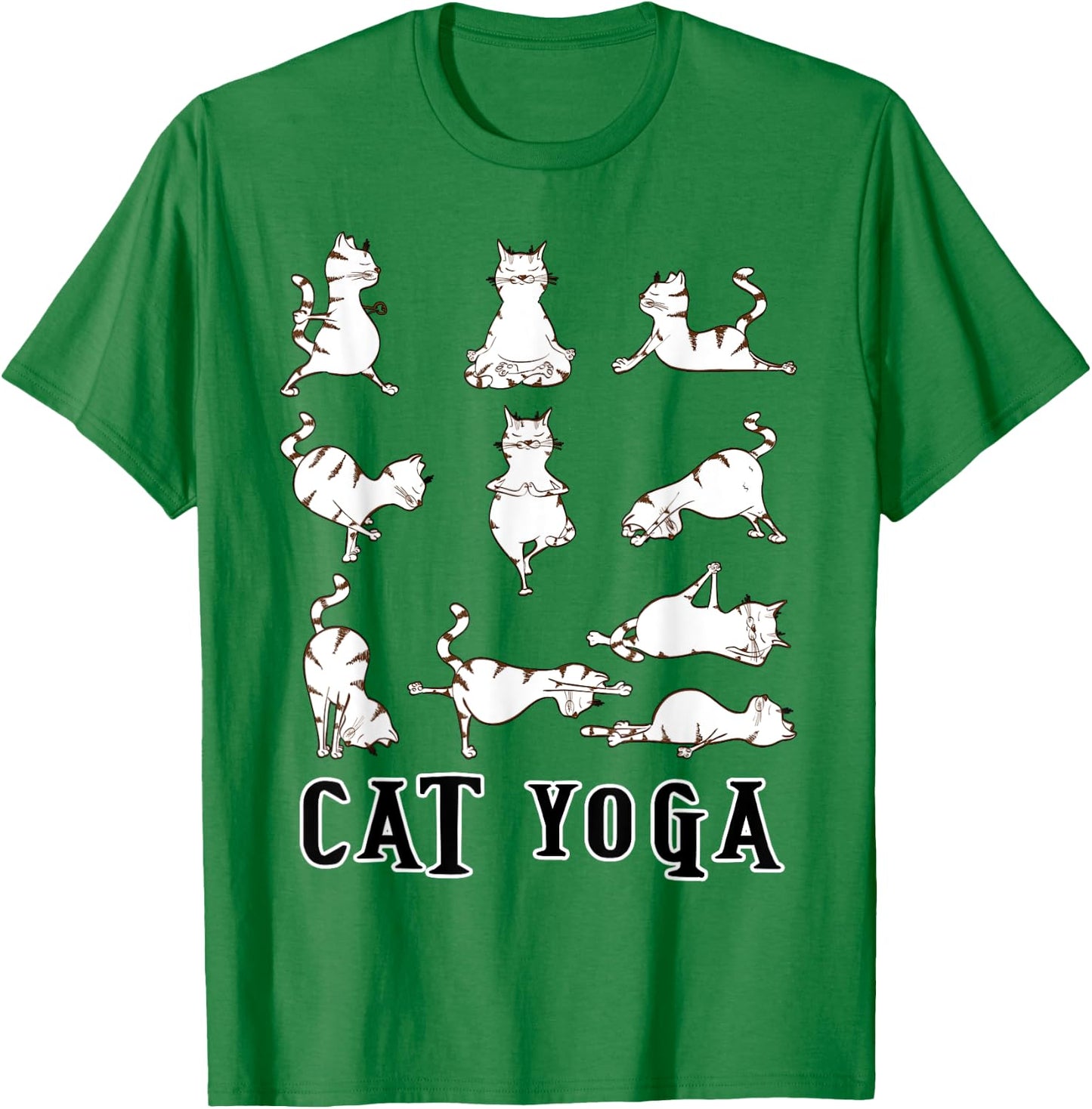 Fun Cat Yoga Gift T Shirt, Cute Family Gift, Lt T-Shirt - T-Shirt | Irish Green