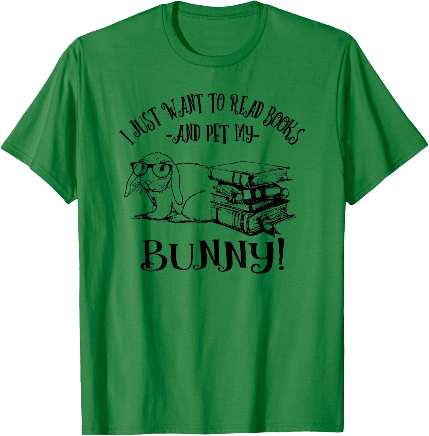 Girls Read Books Mini Holland Lop Bunny Rabbit Lover T-Shirt - T-Shirt | Irish Green