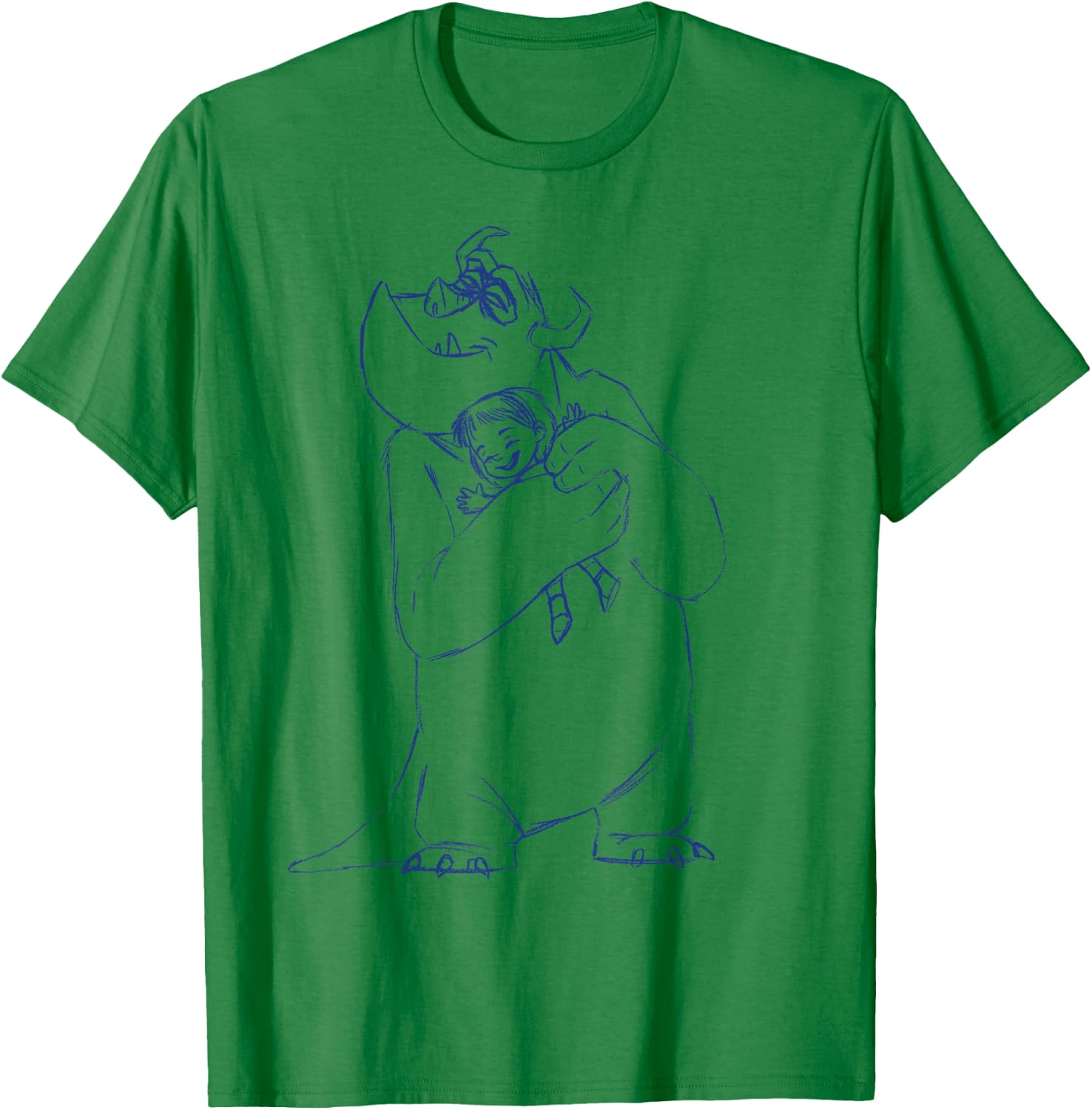 Disney Pixar Monsters, Inc. Mike & Boo Hug Fine Art Sketch T-Shirt - T-Shirt | Irish Green