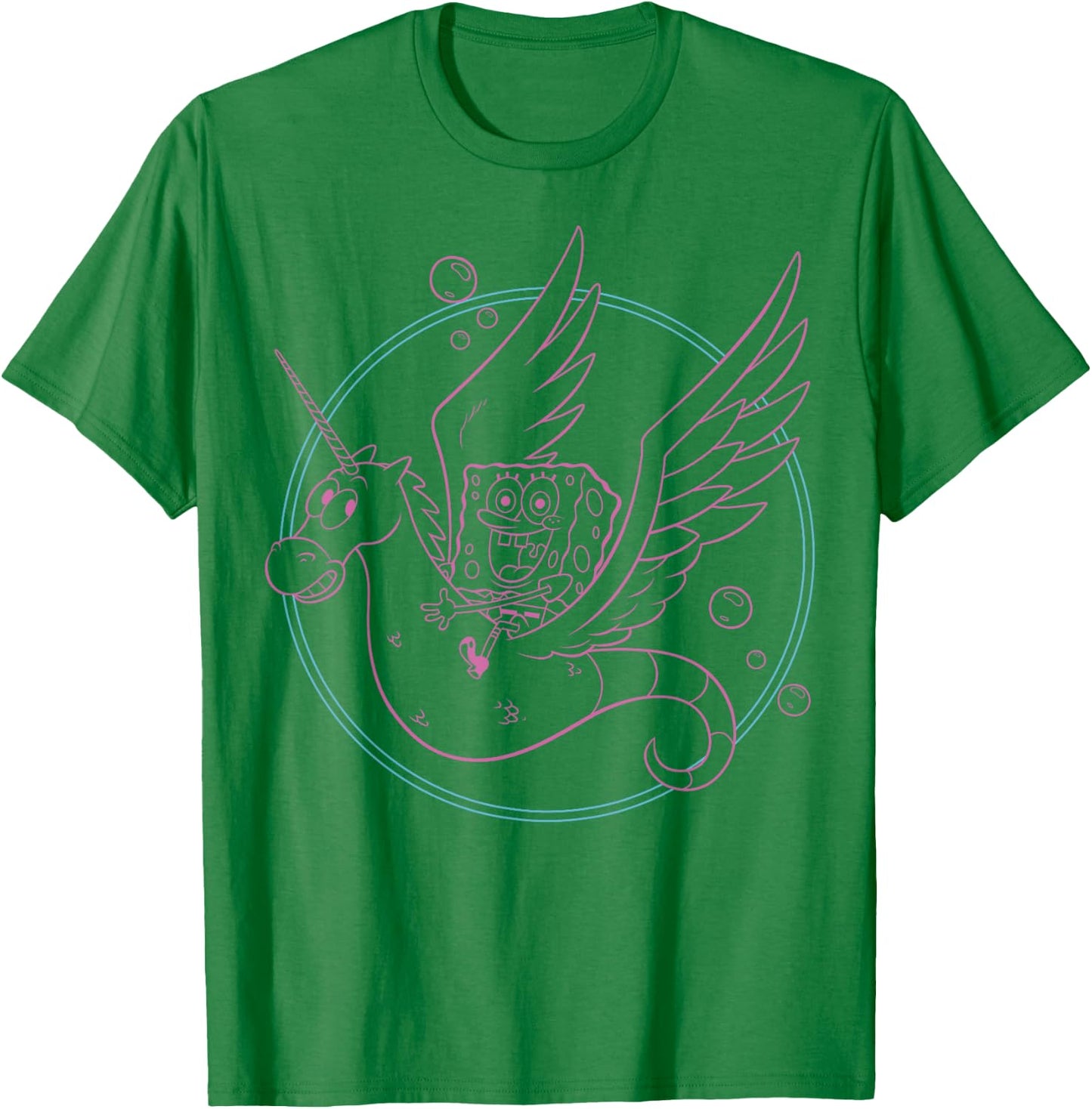 SpongeBob SquarePants Unicorn Seahorse Joy T-Shirt - T-Shirt | Irish Green