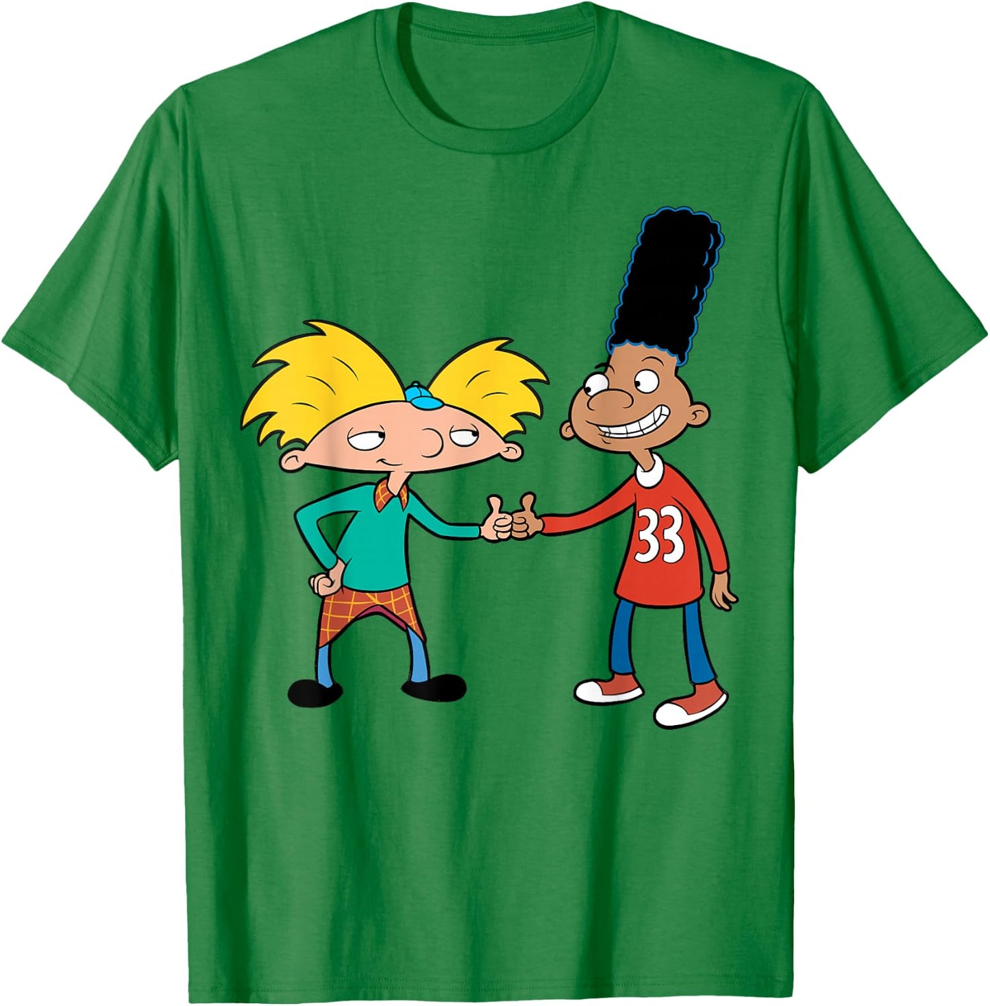 Nickelodeon Hey Arnold Gerald and Arnold Thumbs Up T-Shirt - T-Shirt | Irish Green