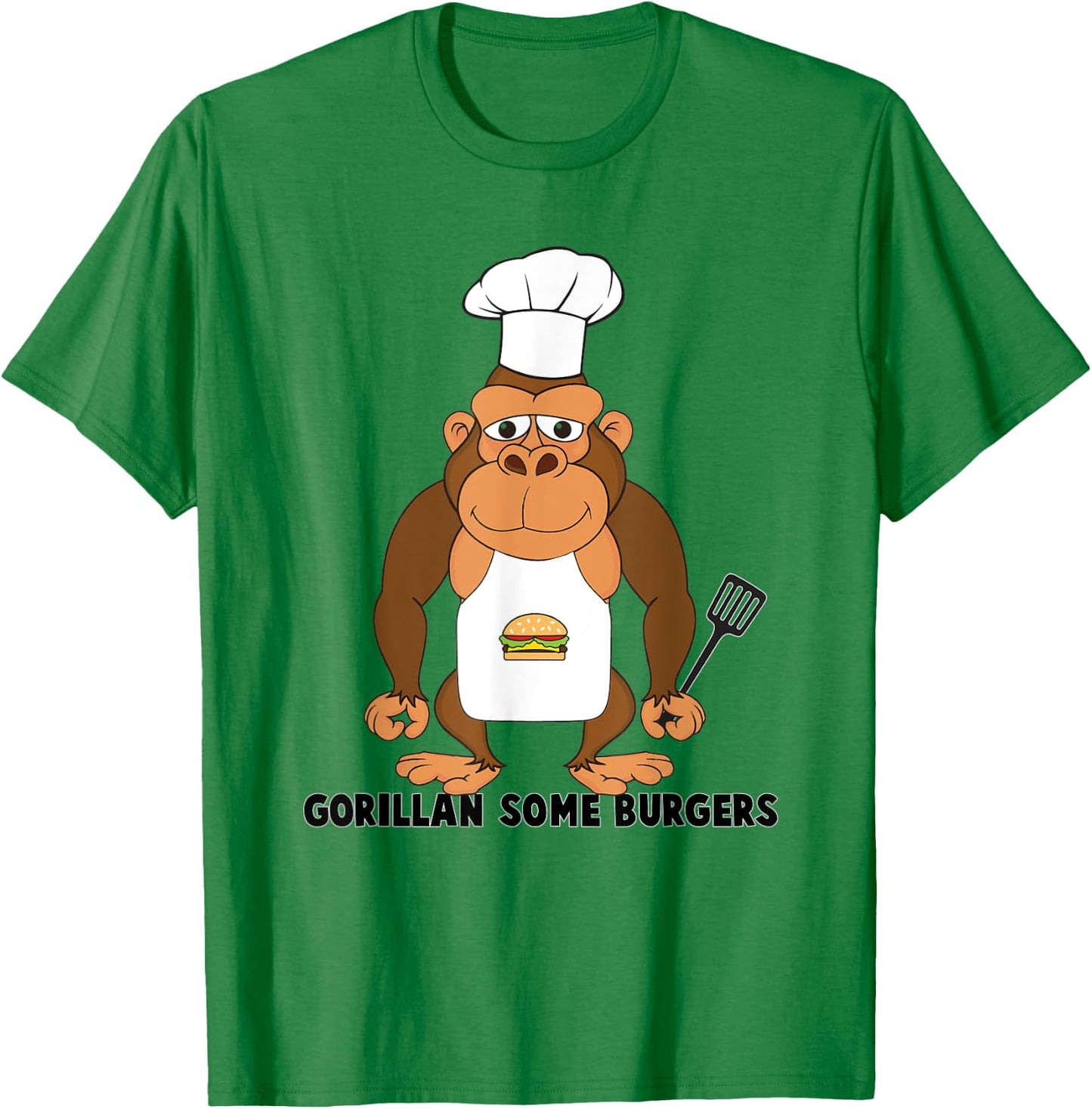 Dad BBQ Grill Gorilla Chef Hamburgers Cooking Gifts T-Shirt - T-Shirt | Irish Green