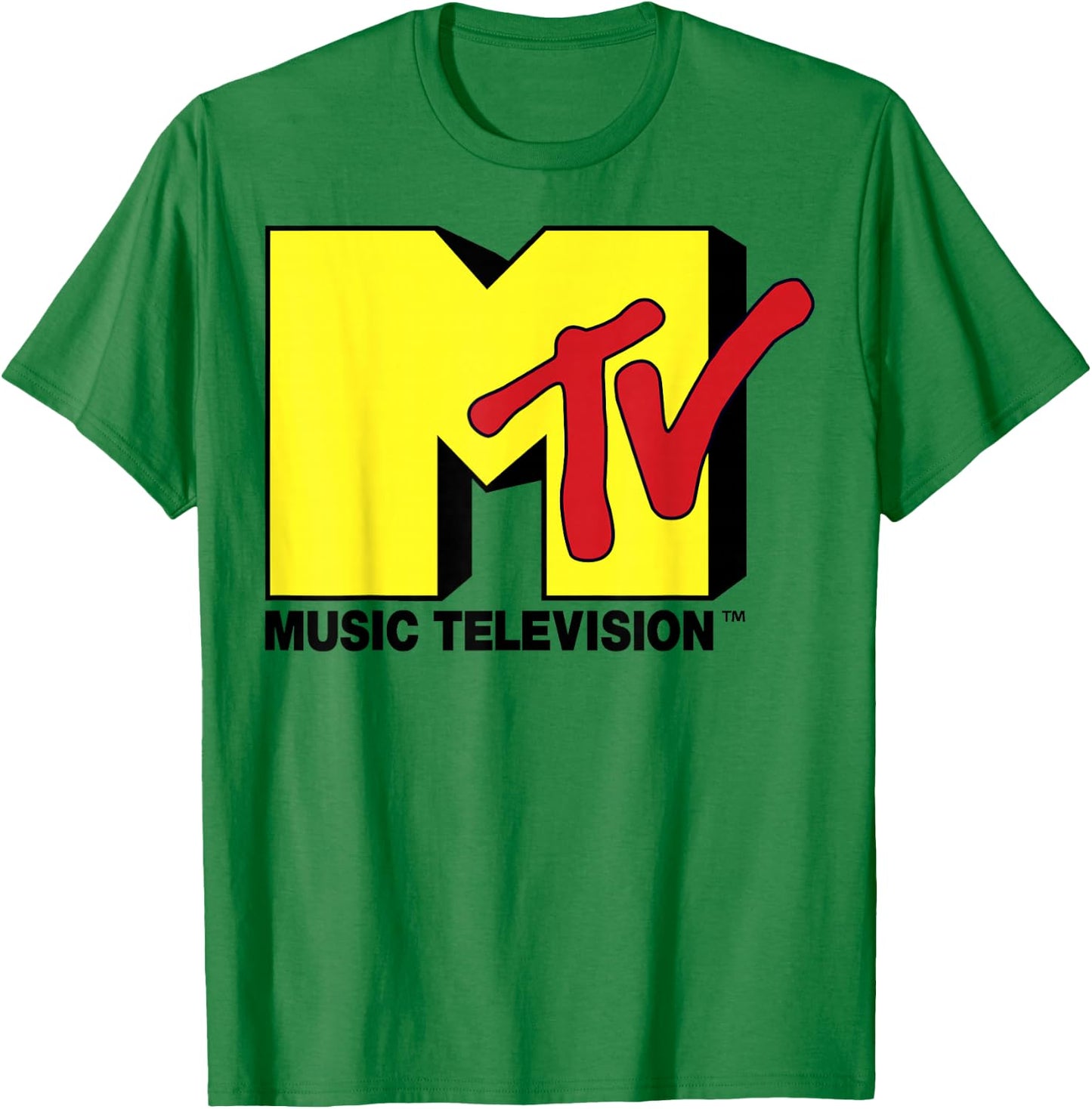 MTV Bright Yellow M & Red TV Logo Graphic T-Shirt - T-Shirt | Irish Green
