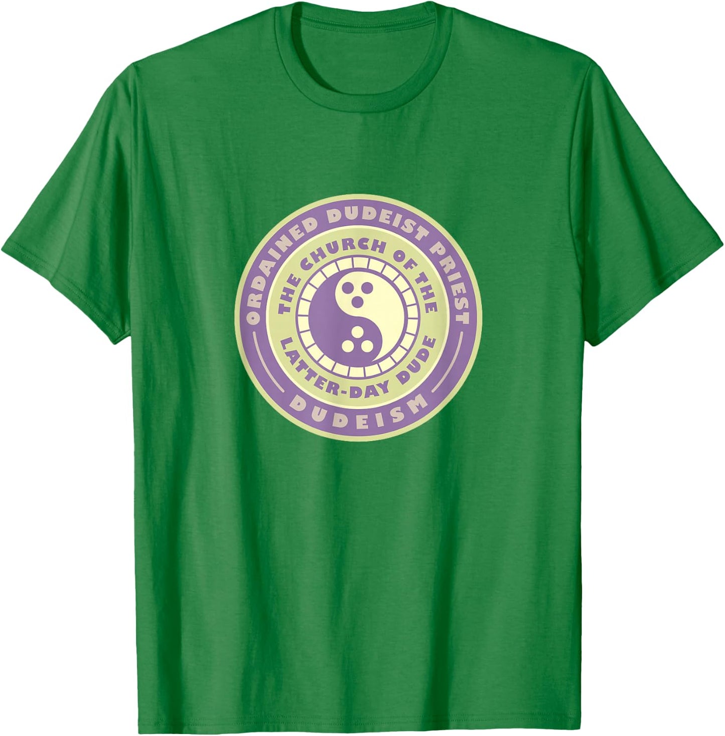 Ordained Dudeist Priest Emblem Shirt T-Shirt - T-Shirt | Irish Green