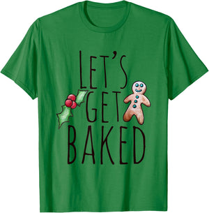Let's get baked shirt funny Gingerbread man Christmas T-Shirt - T-Shirt | Irish Green