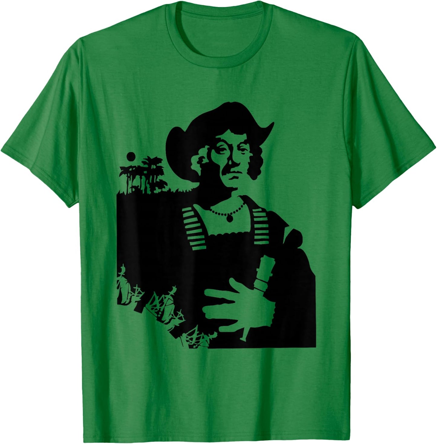 Christopher Columbus Explorer USA America American T-Shirt - T-Shirt | Irish Green