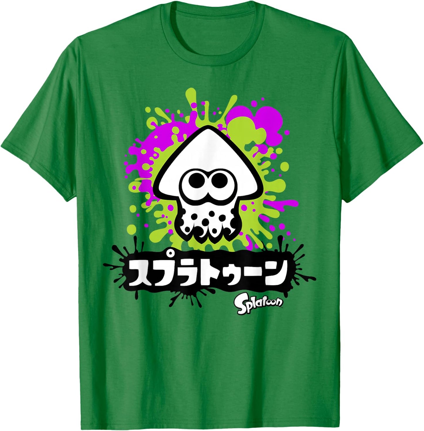 Nintendo Splatoon Inkling Text Splatter Graphic T-Shirt - T-Shirt | Irish Green