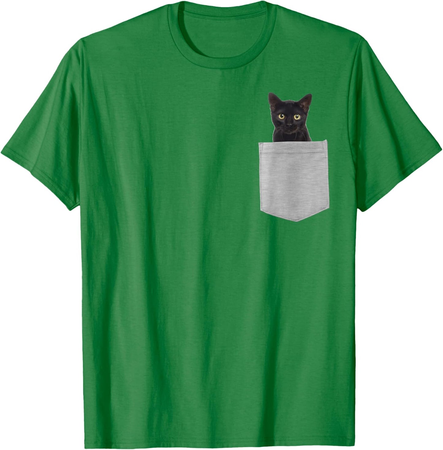 Animal in Your Pocket Black Cat T-Shirt - T-Shirt | Irish Green