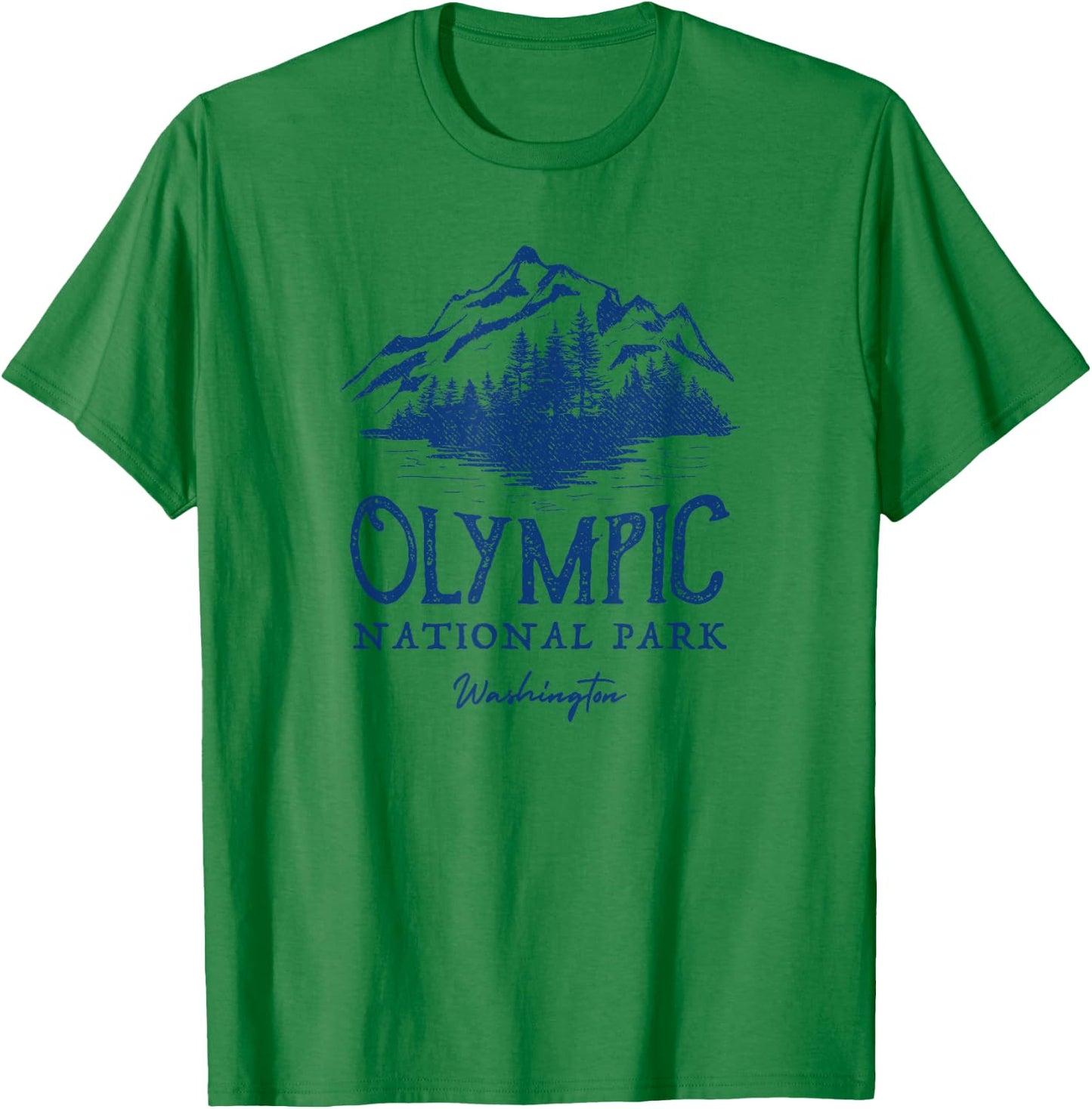 Vintage Olympic National Park Washington T-Shirt - T-Shirt | Irish Green