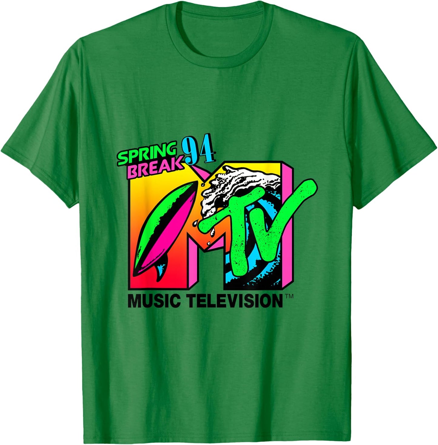 Classic MTV Logo Spring Break 94' T- Shirts T-Shirt - T-Shirt | Irish Green