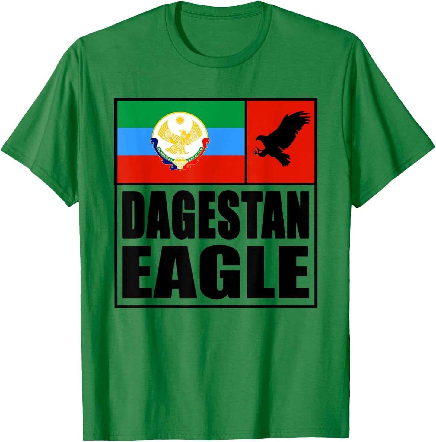Dagestan Eagle. Proud Dagestan Fighter Wear. Dagestan Flag T-Shirt - T-Shirt | Irish Green