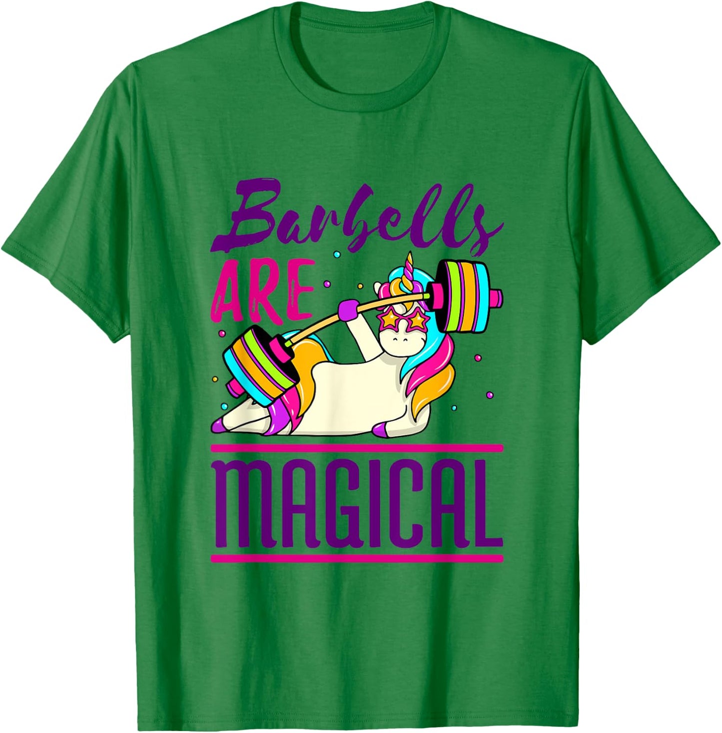 Unicorn Workout Weightlifting Barbells Fitness Gym T-Shirt - T-Shirt | Irish Green