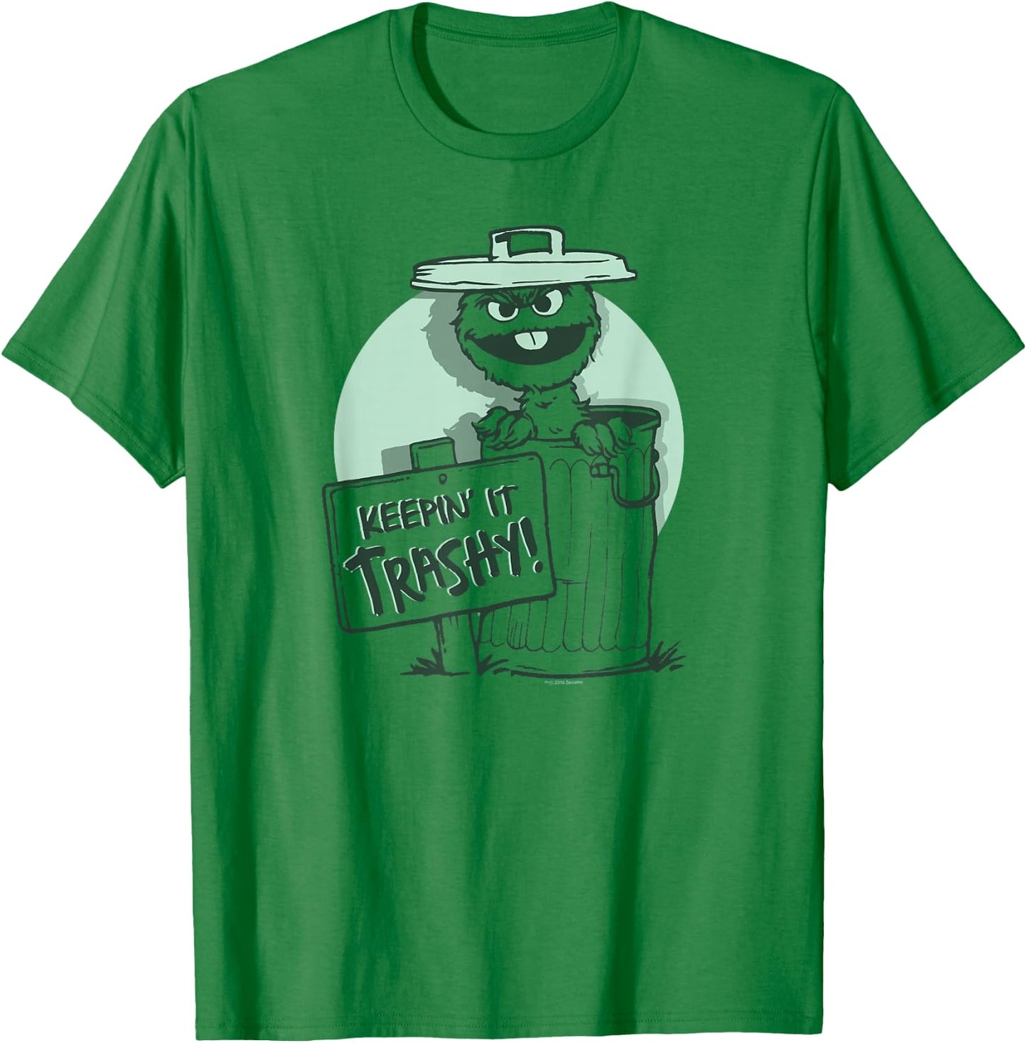 Sesame Street Oscar The Grouch Keepin' It Trashy T-Shirt - T-Shirt | Irish Green