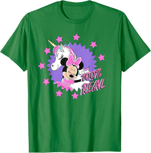 Disney Minnie Mouse Unicorn 100% Real T-Shirt - T-Shirt | Irish Green