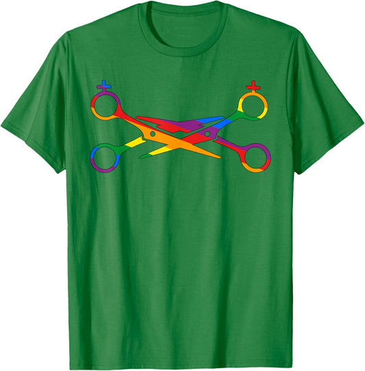 Scissors Lesbian Equal Rights LGBT Gay Pride Lesbian Couple T-Shirt - T-Shirt | Irish Green
