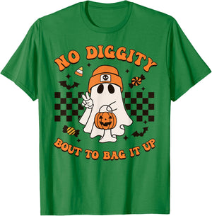 Halloween Ghost No Diggity Bout to Bag it Up Toddler Kids T-Shirt - T-Shirt | Irish Green