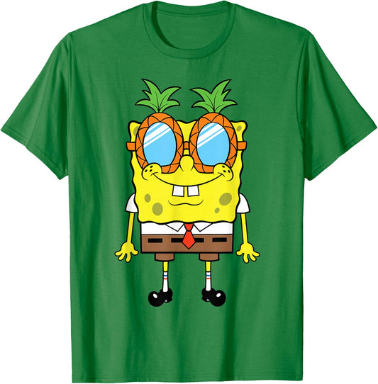 Nickelodeon Spongebob Squarepants Pineapple Glasses T-Shirt - T-Shirt | Irish Green