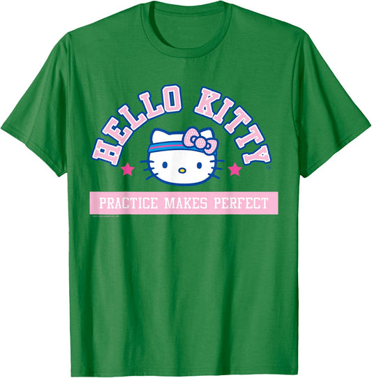 Hello Kitty Practice Makes Perfect Sports Athlete Shirt T-Shirt - T-Shirt | Irish Green