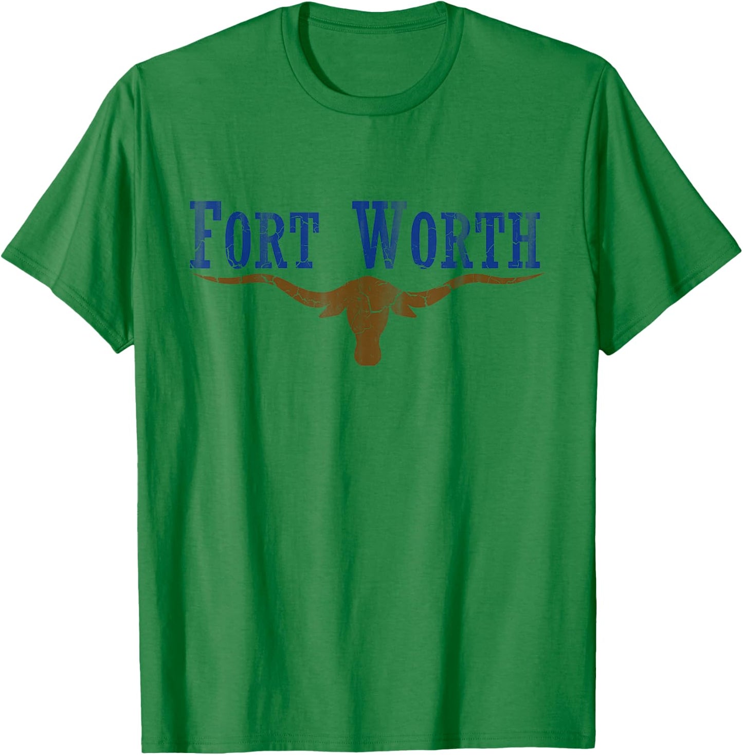 Vintage Fort Worth Texas Flag Men Women Kids T-Shirt - T-Shirt | Irish Green