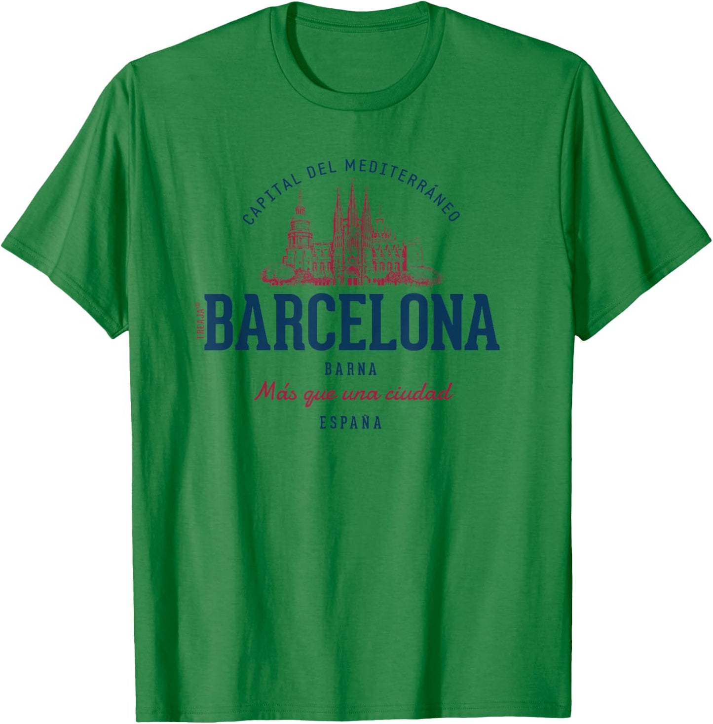 Spain Retro Styled Vintage Barcelona T-Shirt - T-Shirt | Irish Green