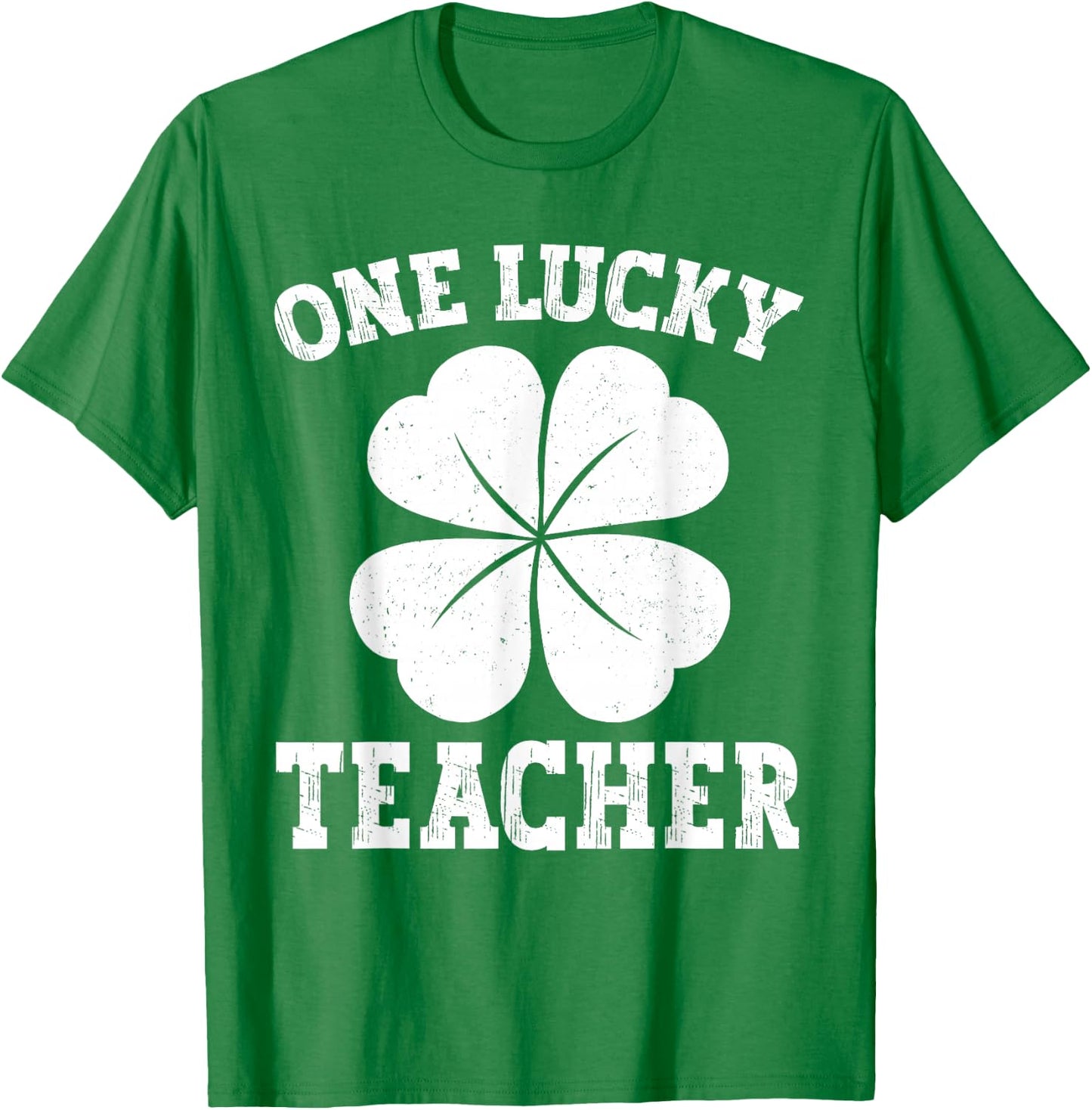 Vintage One Lucky Teacher Green St Patrick's Day Teacher T-Shirt - T-Shirt | Irish Green