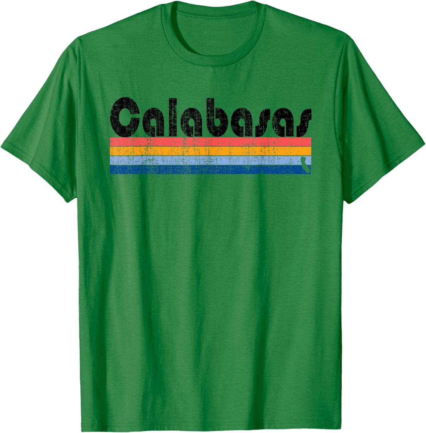 Vintage 80s Style Calabasas CA T-Shirt - T-Shirt | Irish Green