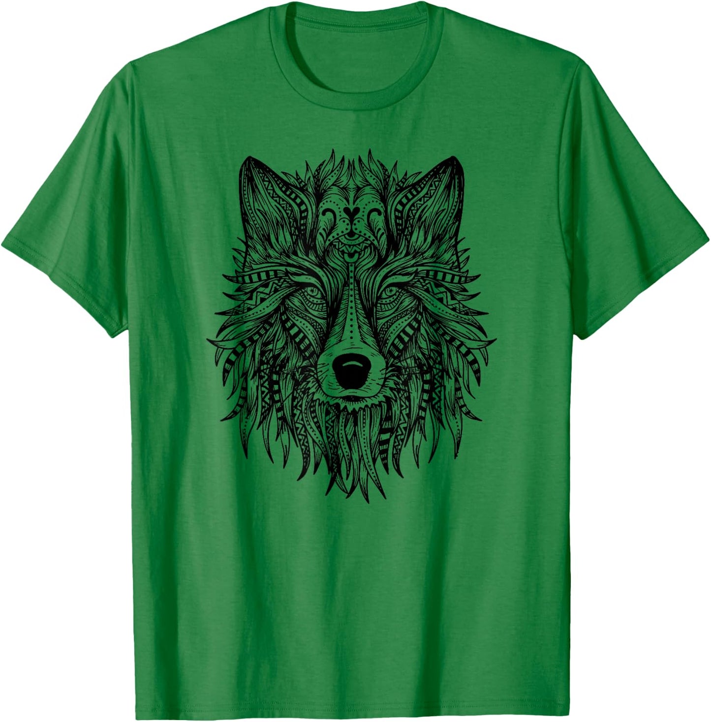 Mandala Wolf Tattoo Art Wolves Lover Shirt Girls Women T-Shirt - T-Shirt | Irish Green