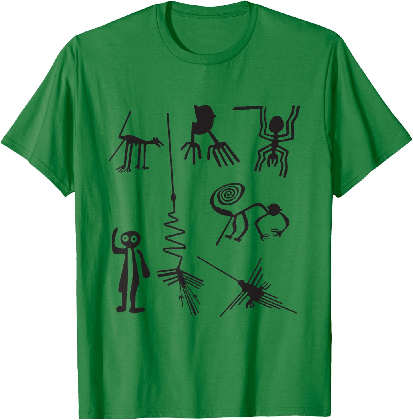 Nazca Lines Ancient UFO Aliens Extraterrestrial Art T-Shirt - T-Shirt | Irish Green