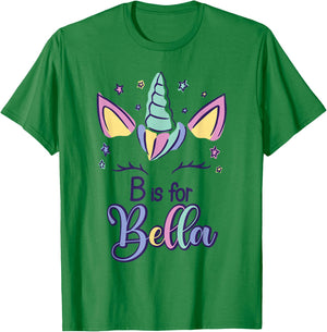 First Name Bella Personalized B Is For Bella T-Shirt - T-Shirt | Irish Green