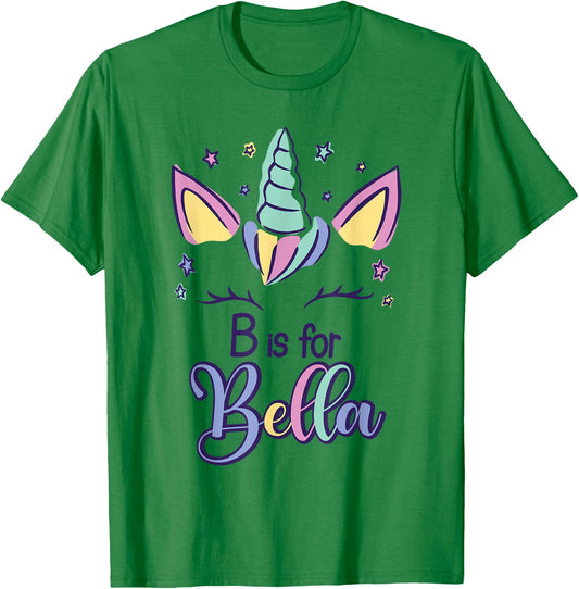 First Name Bella Personalized B Is For Bella T-Shirt - T-Shirt | Irish Green