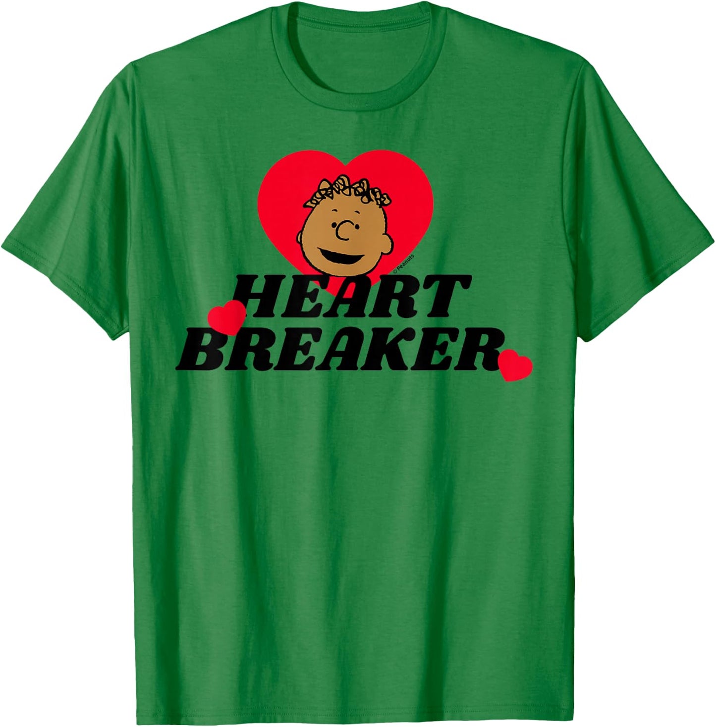Peanuts Franklin Heartbreaker Adult Blue Small Short Sleeve T-Shirt - T-Shirt | Irish Green