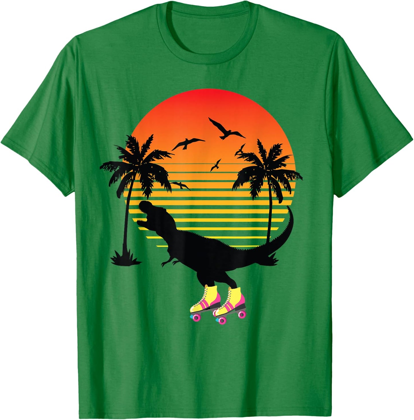 Vintage Trex Roller Skate Derby California 80s T-Shirt - T-Shirt | Irish Green