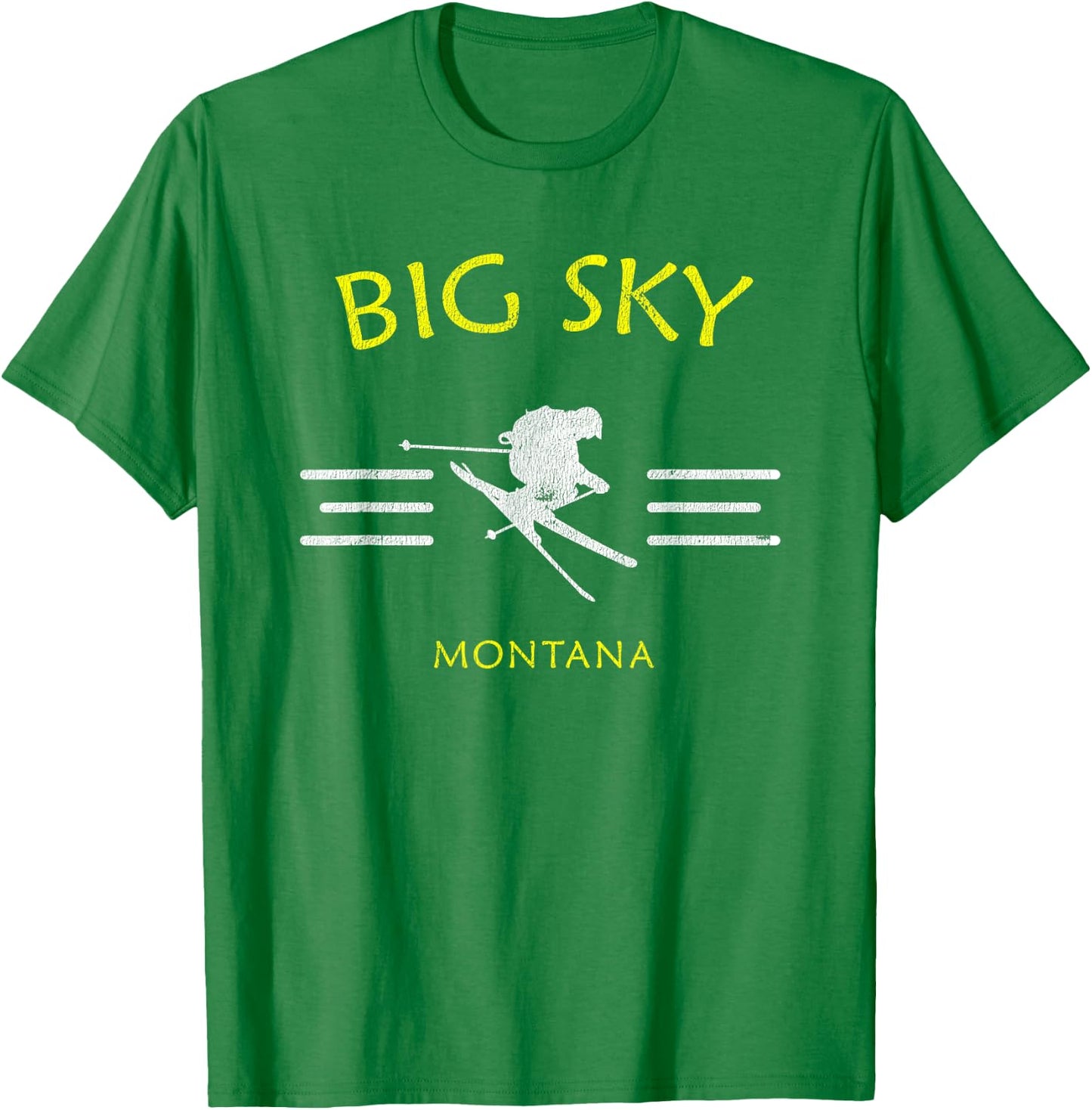 Big Sky Skiing Montana Ski T-Shirt - T-Shirt | Irish Green