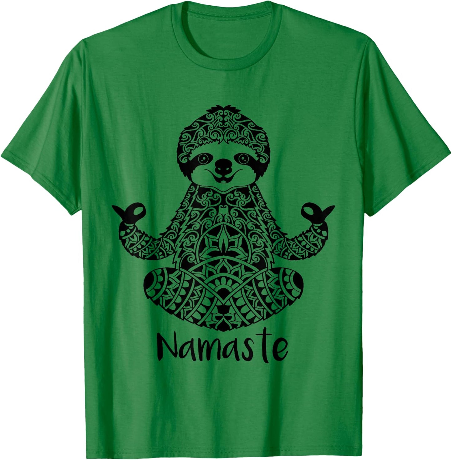 Namaste Sloth Yoga Easy Pose T-Shirt - T-Shirt | Irish Green