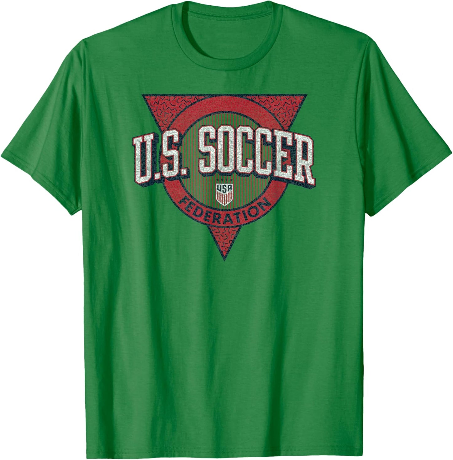 U.S. Soccer Retro Triblock Gray USWNT Officially Licensed T-Shirt - T-Shirt | Irish Green