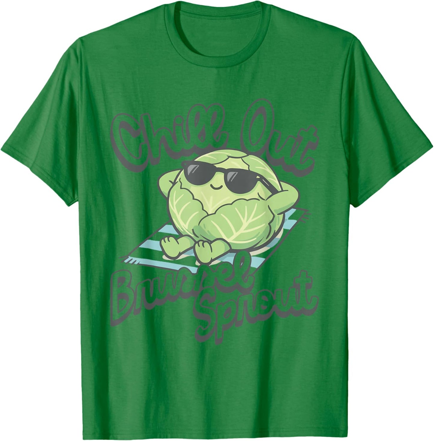 Chill Out Brussel Sprout Funny Veggie Relaxing Summer Pun T-Shirt - T-Shirt | Irish Green